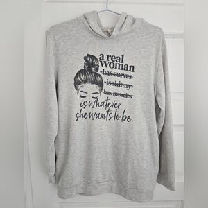 Gray Graphic Hoodie with Inspirational Quote